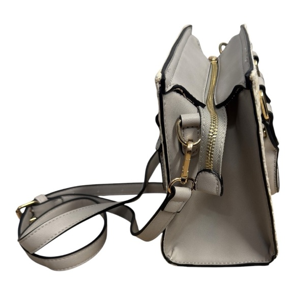 Atrie Vegan Crossbody Satchel – Woven Straw & Faux Leather Trim (NWT) - Picture 4 of 7